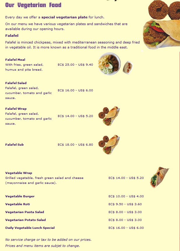 hello grenada, see you later america Grill Master Menu