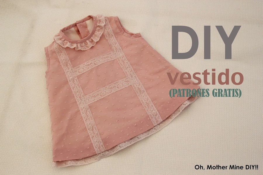 DIY Cómo hacer vestido de niña forrado muy fácil (patrones gratis) |  Manualidades