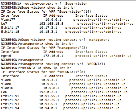 Ken Felix Security Blog: NXOS howto change between routing vrf contexts