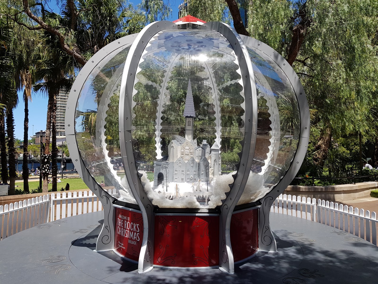 this giant christmas snow globe is located along george street beside first fleet park it features a diorama of the rocks cityscape including the sydney - Large Christmas Snow Globes this giant christmas snow globe is located along george street beside first fleet park it features a diorama of the rocks cityscape including the sydney - Large Christmas Snow Globes