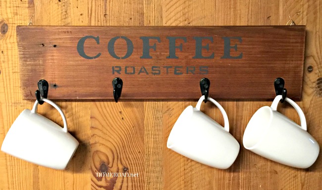 Reclaimed Wooden Coffee Mug Rack Homeroad An Old Sign Stenciled Coffee Mug Rack And A Sad Story Www Homeroad