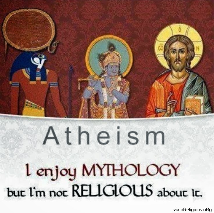 Funny Atheism Mythology Religion - I enjoy mythology but I'm not religious about it