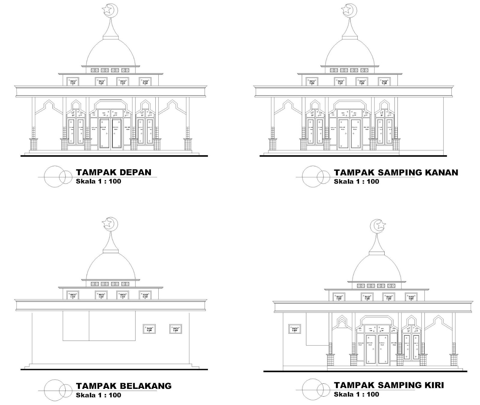 Masjid Ukuran 10 X 10 M Dengan Konstruksi Atap Beton Home Design