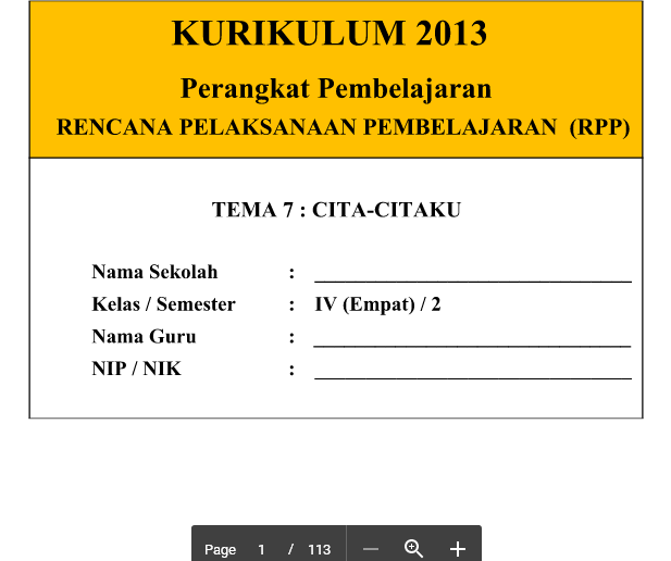 RPP Kurikulum 2013 SD Kelas 4 Tema 7 Cita Citaku Terbaru Revisi Tahun 2016 RPP Kurikulum 2013 SD Kelas 4 Tema 7 Cita Citaku Terbaru Revisi Tahun 2016