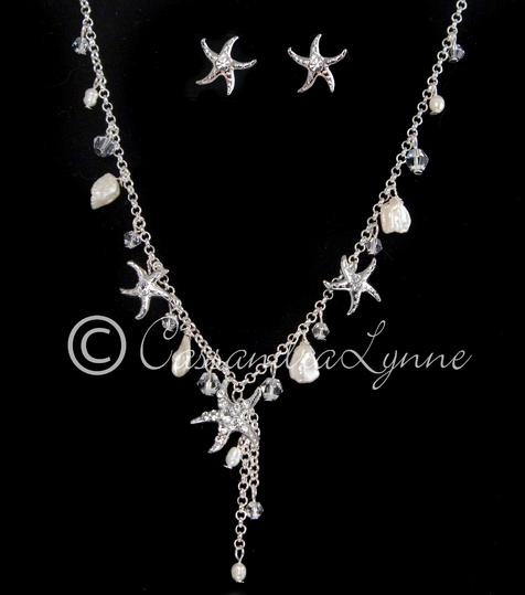 http://cassandralynne.com/collections/wedding-necklace-sets/products/beach-wedding-necklace-set-with-starfish-and-freshwater-pearls