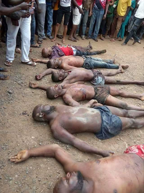 Graphic photos: SARS kill six kidnappers in Cross River State, rescue female victim