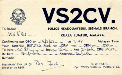 vs2cv Sejarah Radio Amatur Di Malaysia Melalui Kad QSL