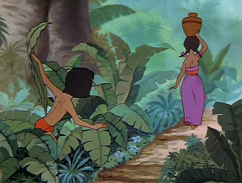Mowgli espía a la joven de la aldea en El libro de la selva - Cine de Escritor Mowgli espía a la joven de la aldea en El libro de la selva - Cine de Escritor