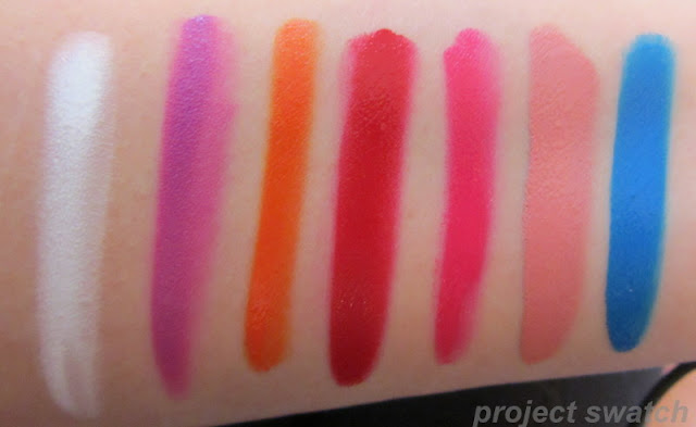 Sleek Pout Paints: Cloud 9, Mauve Over, Lava, Pin Up, Pinkini, Minx, Peek-a-Bloo - swatches