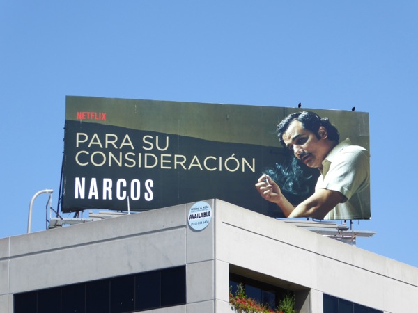 Narcos Para su consideración 2016 Emmy billboard San Vicente Boulevard Narcos Para su consideración 2016 Emmy billboard