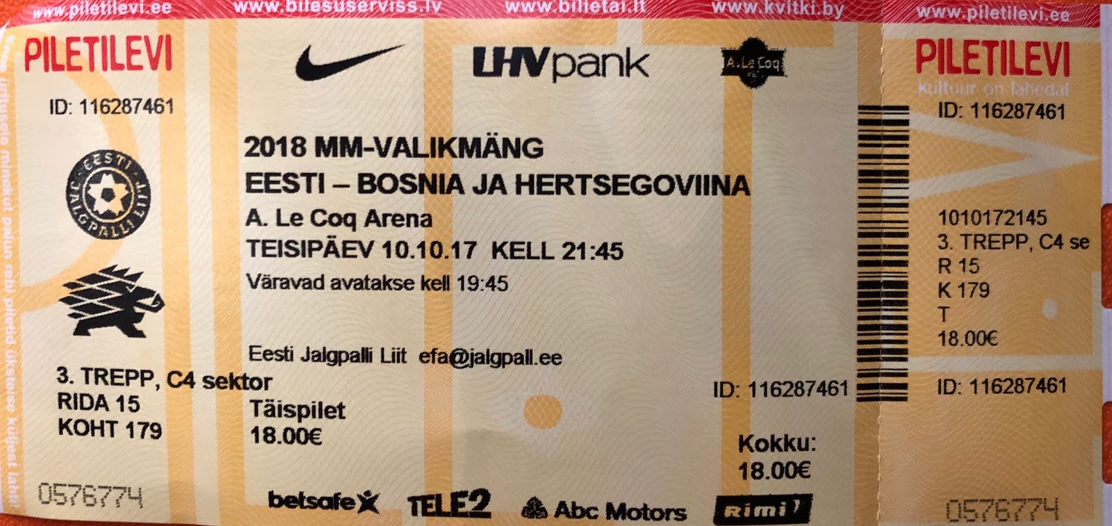 Grondhopper: Estonia – Bosnia-Herzegovina (10-10-2017)
