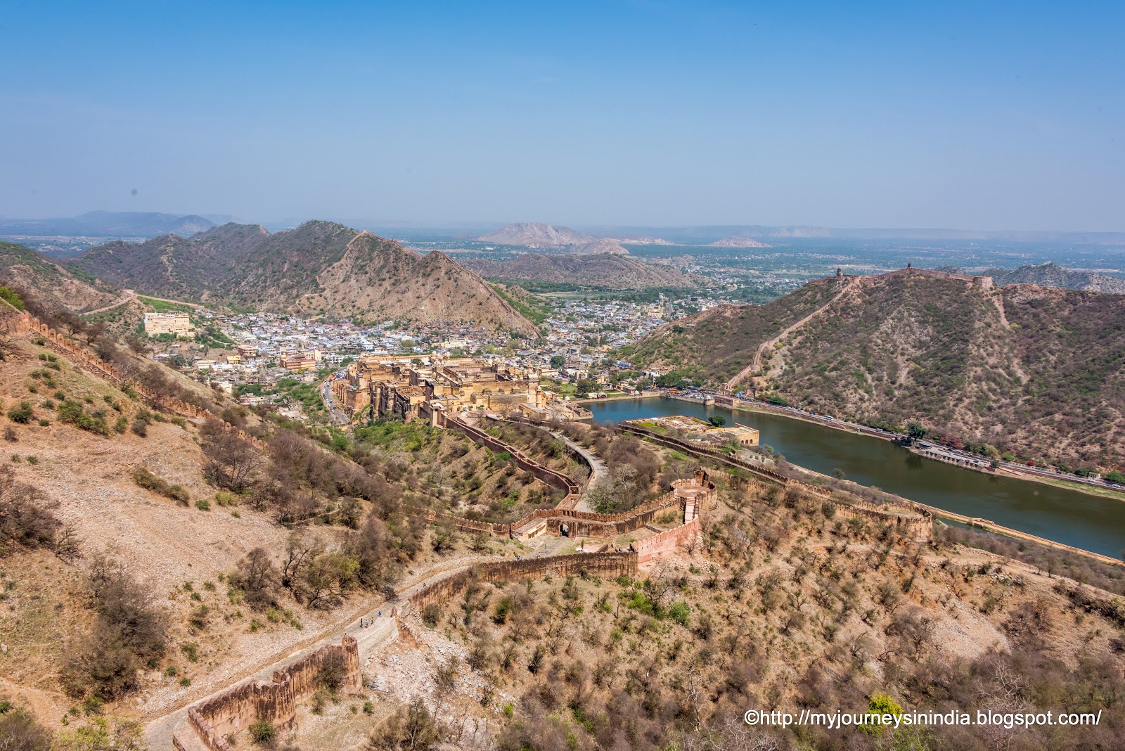 View of Maota Lake from Jaigarh Fort Jaipur