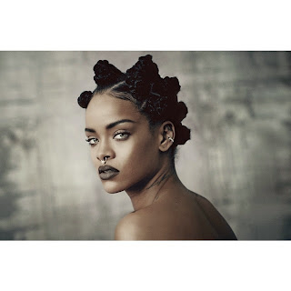Rihanna in bantu knots for cover of i-D magazine february 2015 issue