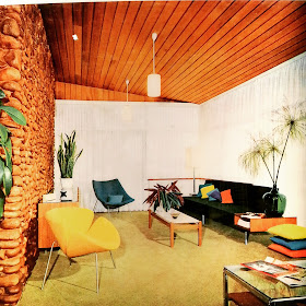 Photo of a mid-century modern lounge on display at The Moderns exhibition.