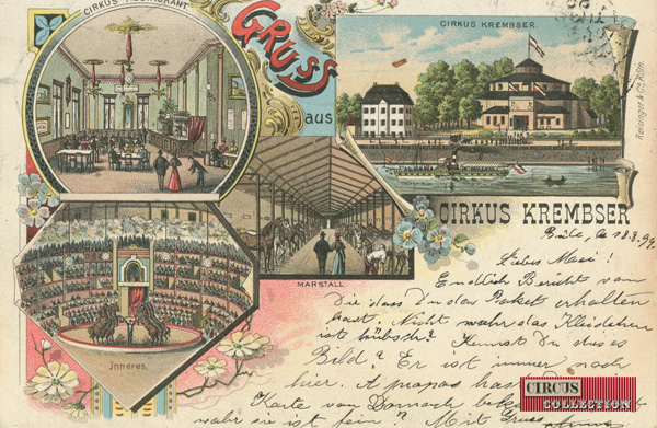 carte postale ancienne  du cirque Kremser 
