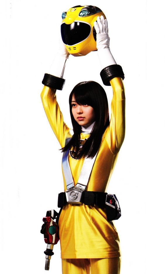 Rina Aizawa (Saki Royama/Go-on Yellow of Go-onger) and Rio Uchida