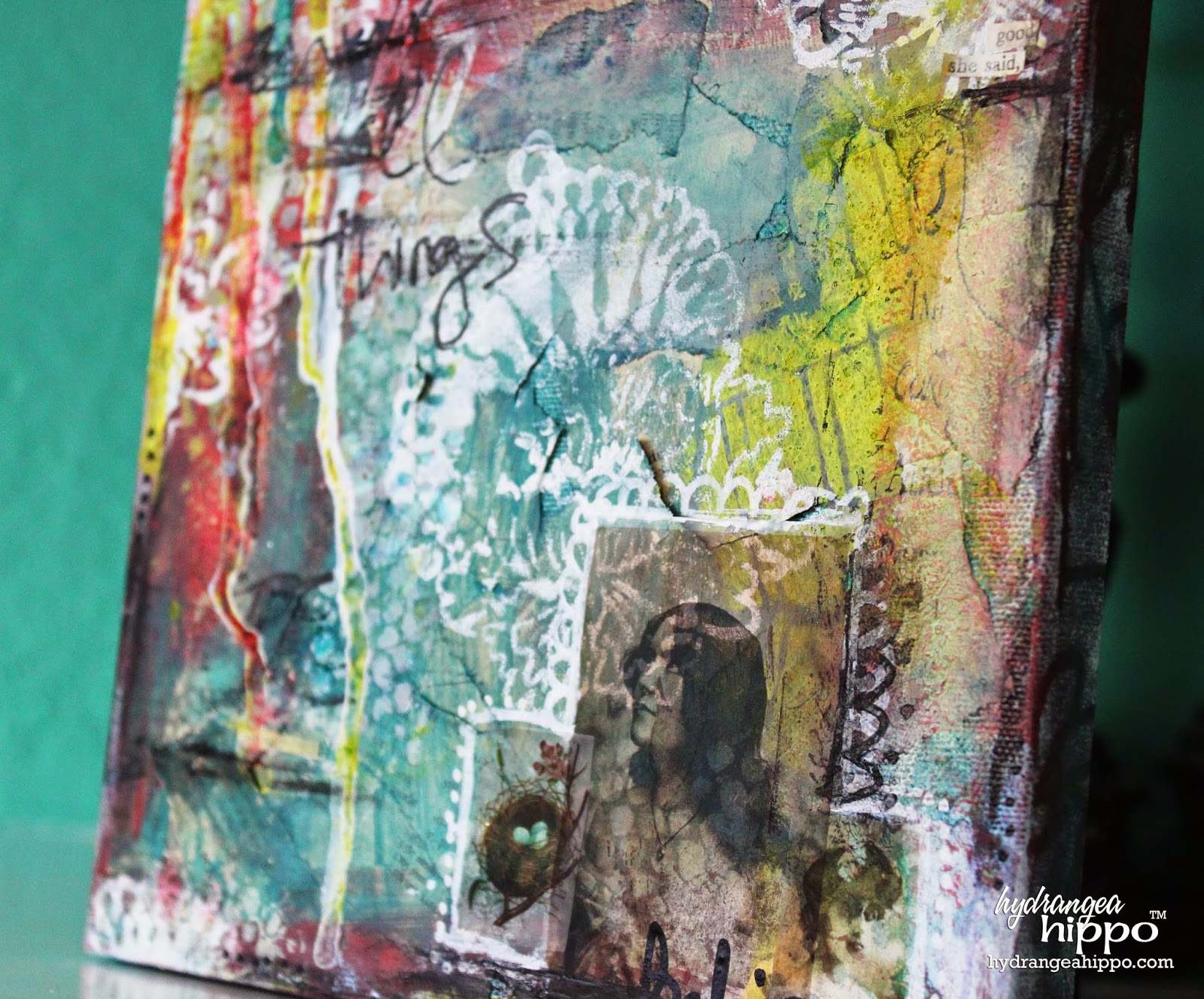 Stencilgirl Talk How To Stencil On A Mixed Media Canvas Enjoy