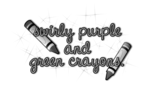 Swirly Purple and Green Crayons