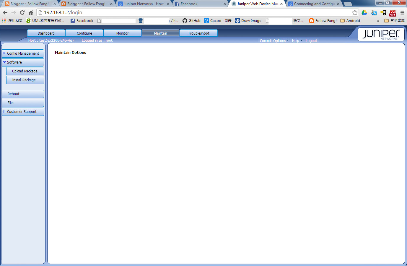 Follow Fang! Juniper EX220024p 開啟J