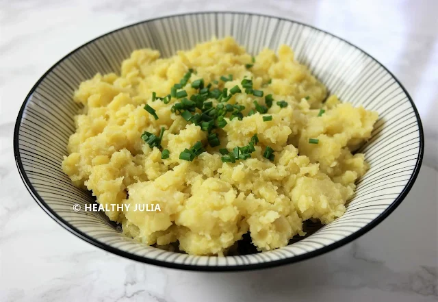 ÉCRASÉE DE POMMES DE TERRE À L'HUILE D'OLIVE #VEGAN - Healthy Julia