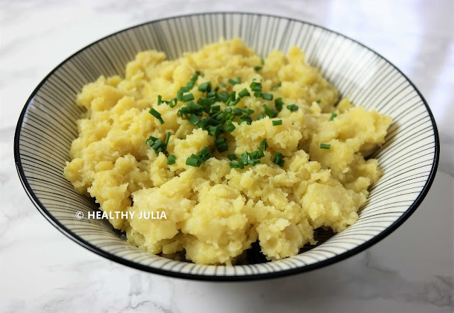 ÉCRASÉE DE POMMES DE TERRE À L'HUILE D'OLIVE #VEGAN - Healthy Julia