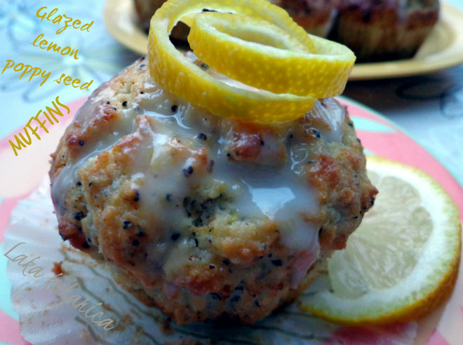 Glazirani muffini s limunom i makom ☆ Glazed lemon poppy seed muffins Glazed lemon poppy seed muffins by Laka kuharica: super moist muffins topped with tangy lemon icing.