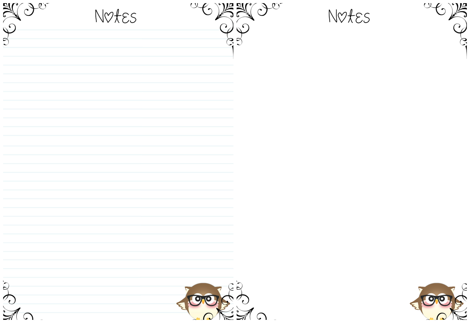 Frivolous Magnificence : Absolutely free Printable: Notes Web pages graphic relating to Printable Notes Page known as Frivolous Natural beauty : Cost-free Printable: Notes Webpages