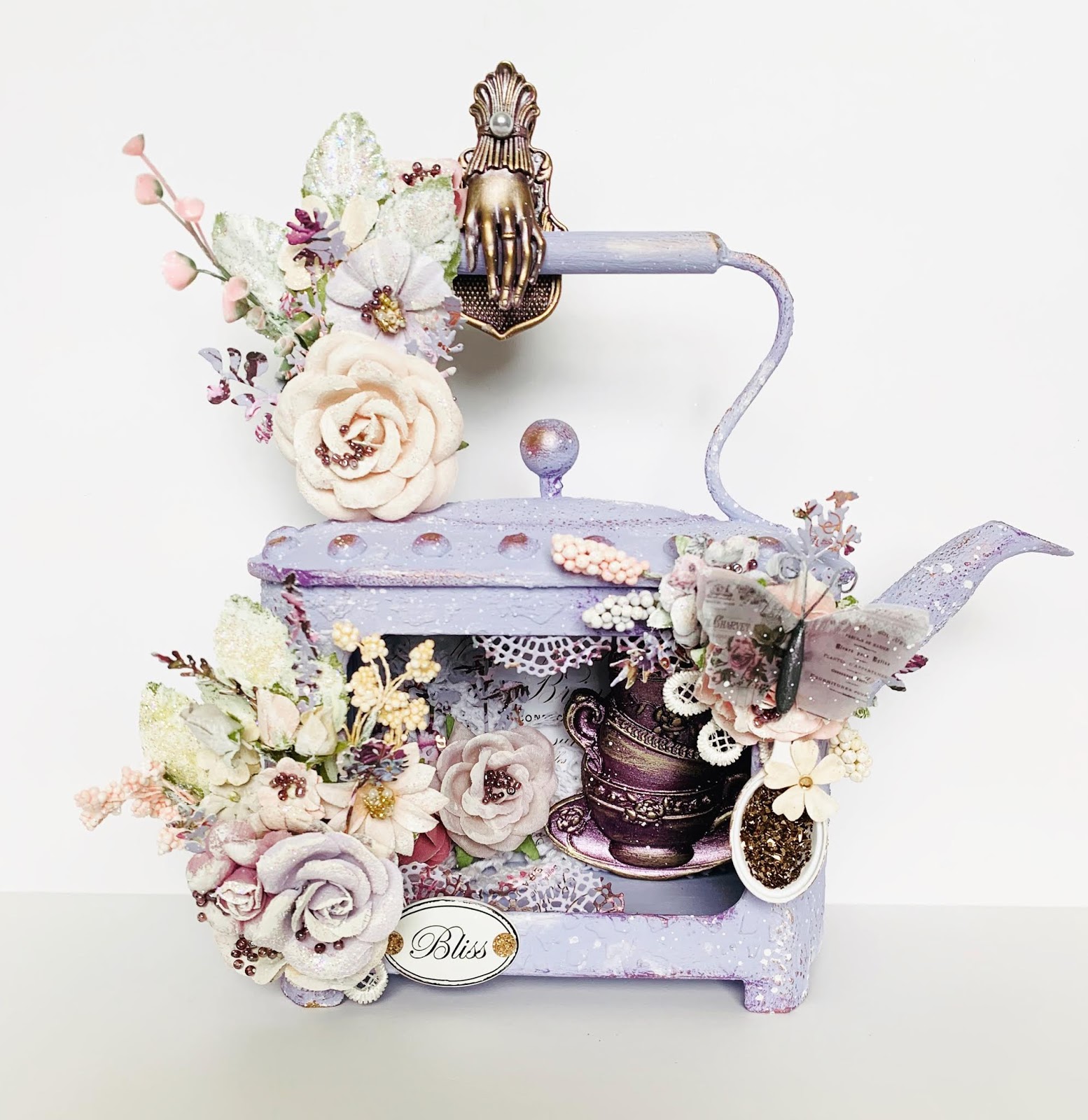 Shabby Chic Altered Rusty Teapot