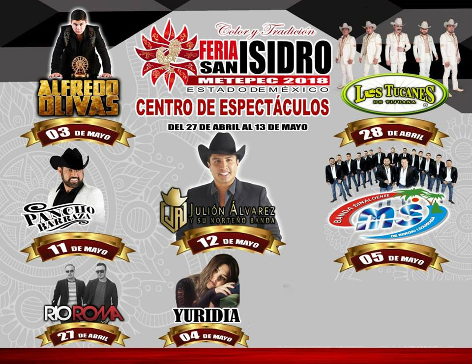 Feria San Isidro Metepec Cartelera de Conciertos Boletos Palenque Feria San Isidro Metepec Cartelera de Conciertos