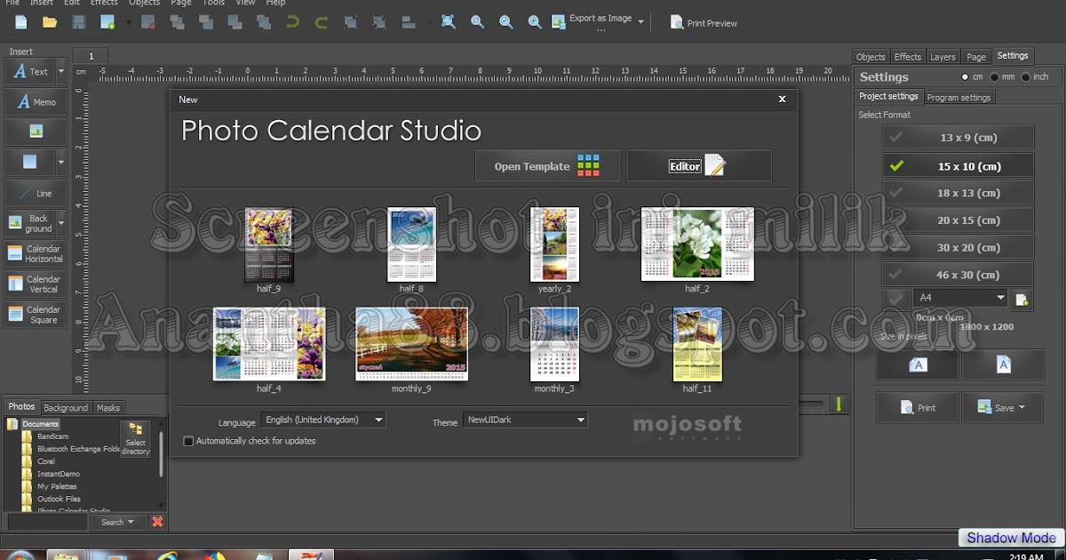 MOJOSOFT PHOTO CALENDAR STUDIO 2.0 FULL VERSION