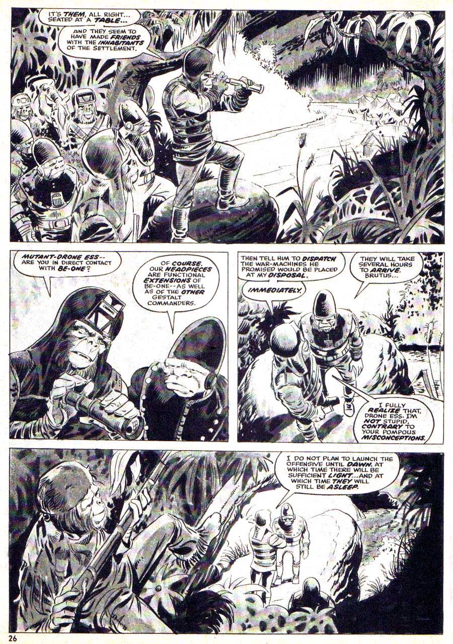Planet of the Apes v1 #4 curtis magazine page art by Mike Ploog