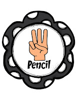 Hand signals students use in elementary school when they need a pencil