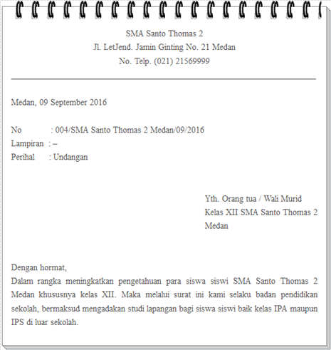 Contoh Surat Dinas Sekolah Informasi Seputar Dunia Militer