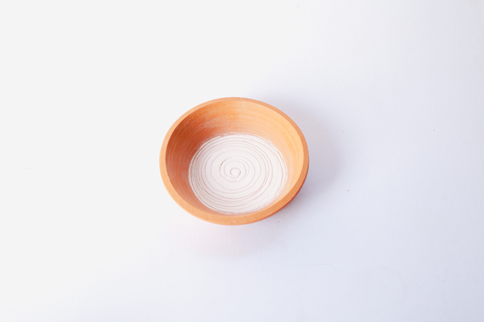 terracotta and white slip bowl clay bowl