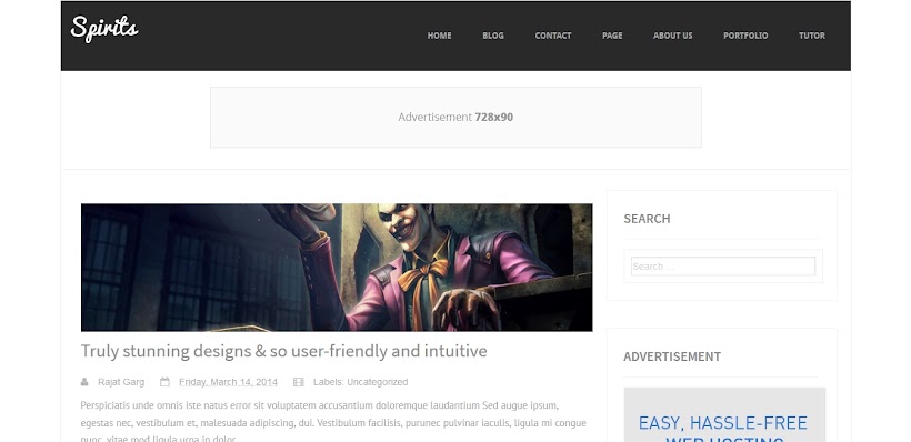 Spirits Free Blogger Template