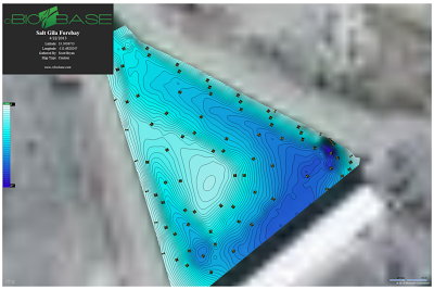 CAP Forebay Bathymetry ciBioBase, bathymetry, water volume, depth, Lowrance, acoustics, mapping, sonar, sedimentation, dredging