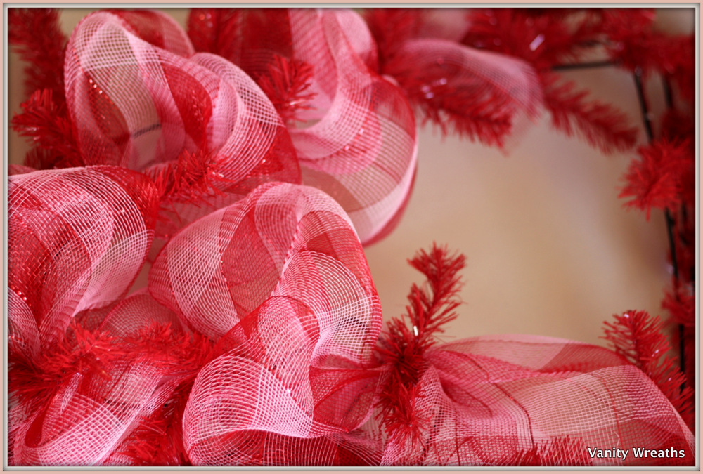 Vanity Wreaths Make A HeartShaped Mesh Wreath for Valentines Day
