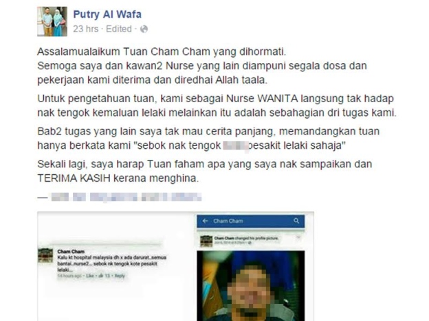 Heboh Kasus Status Perawat Suka Lihat Kelamin Lelaki