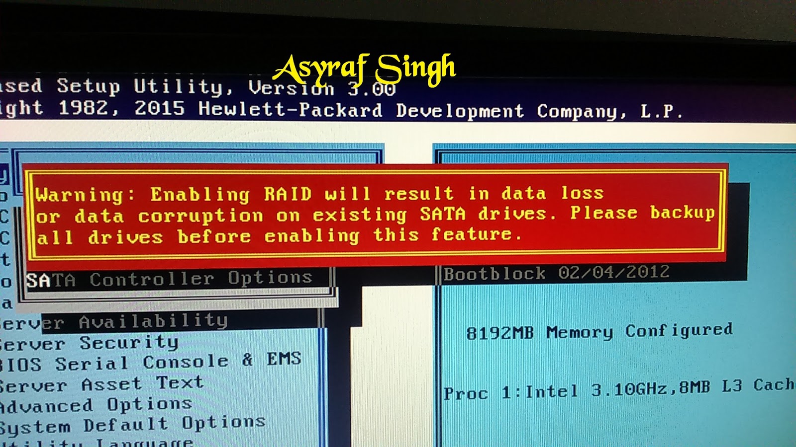 How to configuring Dynamic HP Smart Array B120i RAID support On HP
