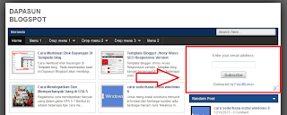 widget Feed burner di blog widget feedburner terpasang di blog