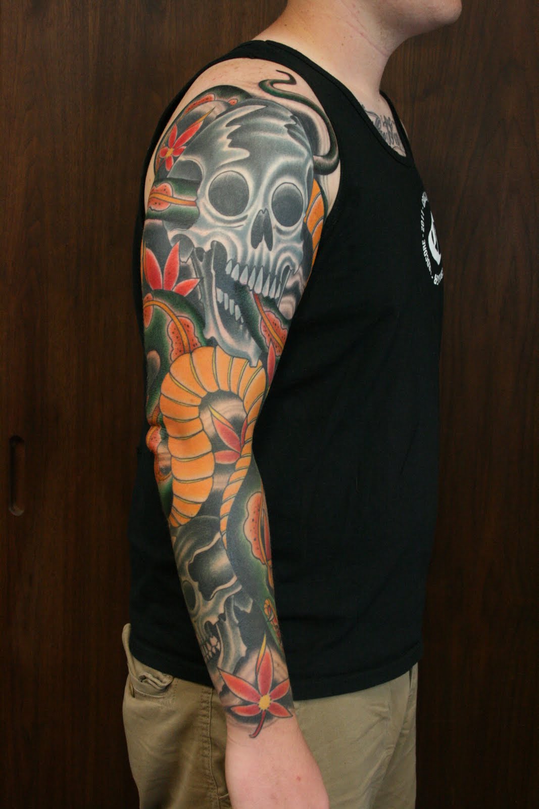 Iron Heart Tattoo Finished full sleeve