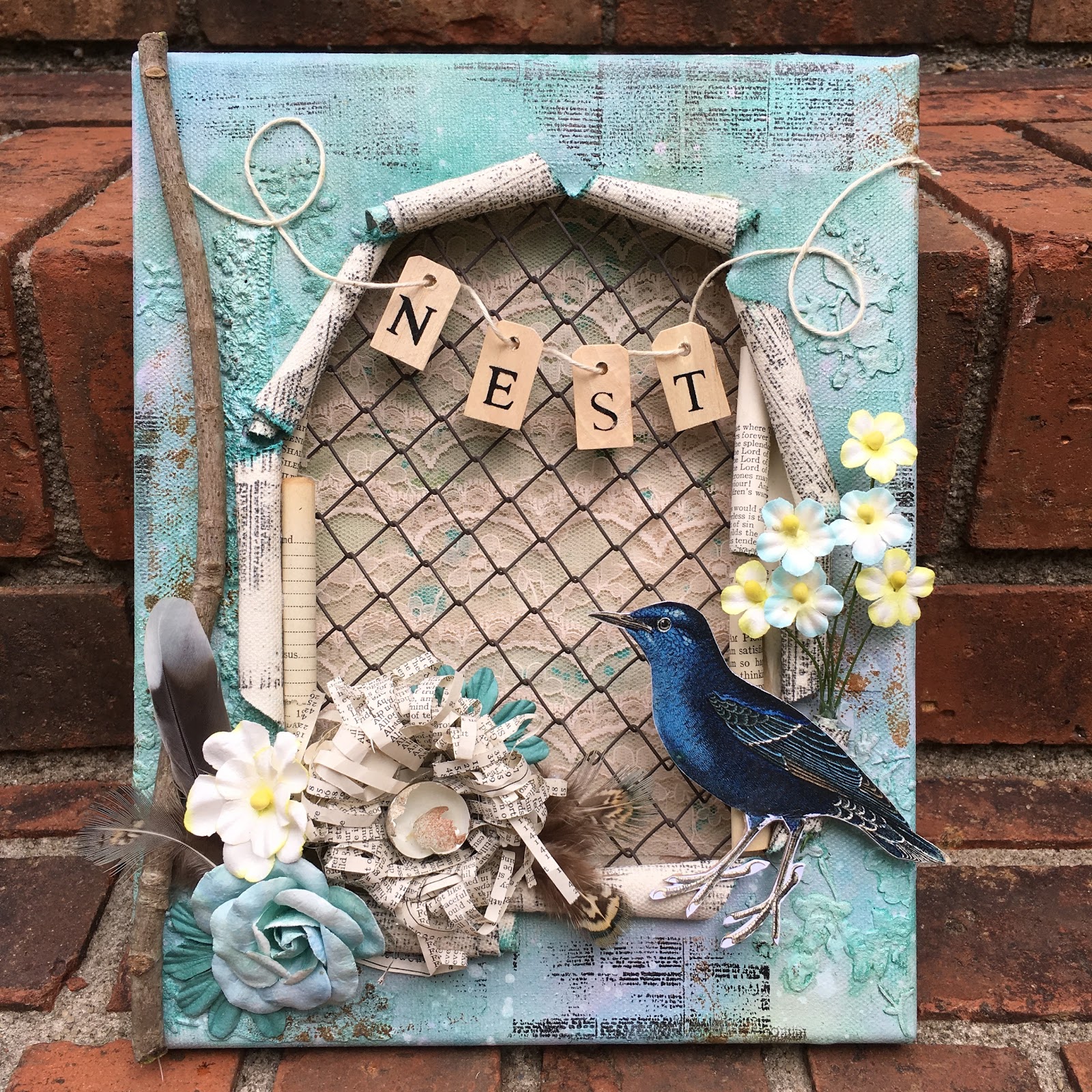 SewPaperPaint Bird Canvas Shadow Box Tutorial