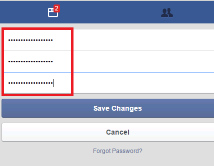 How do I change my password on Facebook