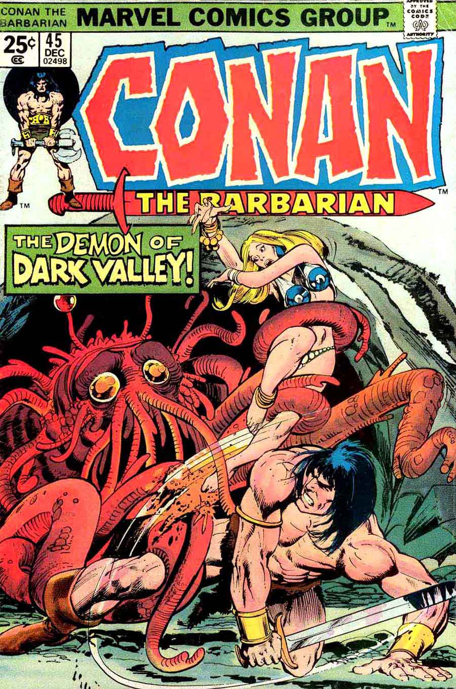Conan the Barbarian v1 #45 marvel comic book cover art by Neal Adams