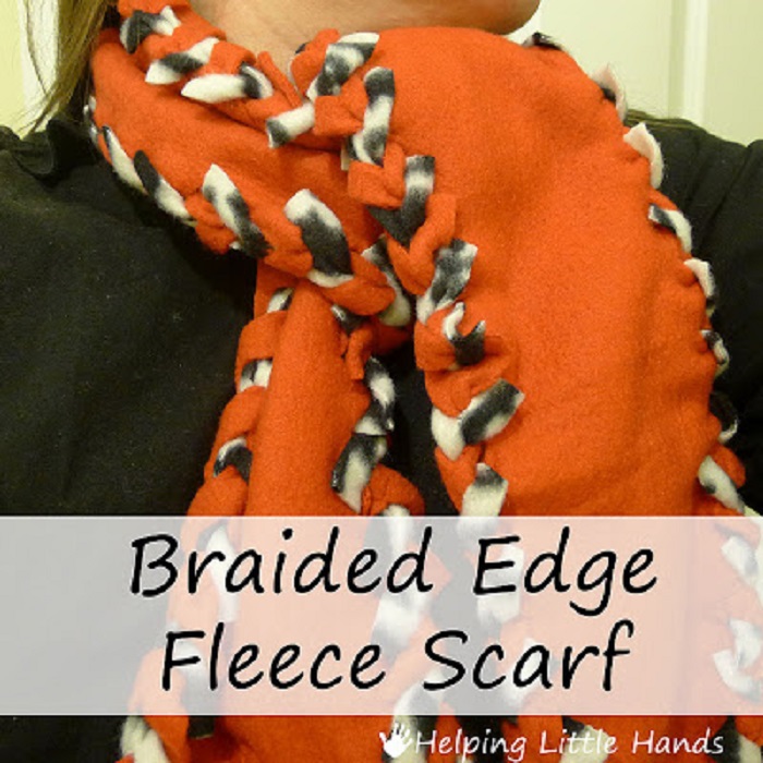Braided Edge Double Layer Fleece Scarf
