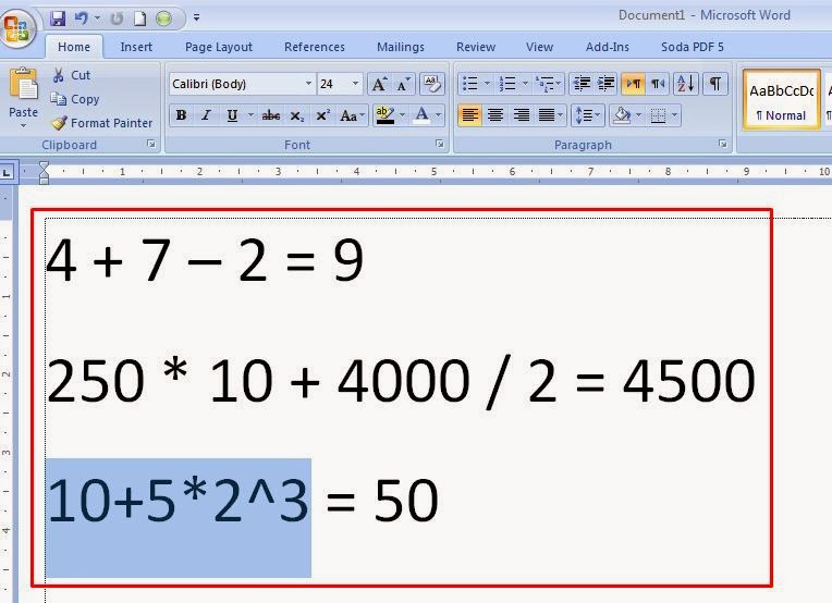 Mengaktifkan Dan Memakai Tool Kalkulator Hitung Otomatis Word Belajar Microsoft Word