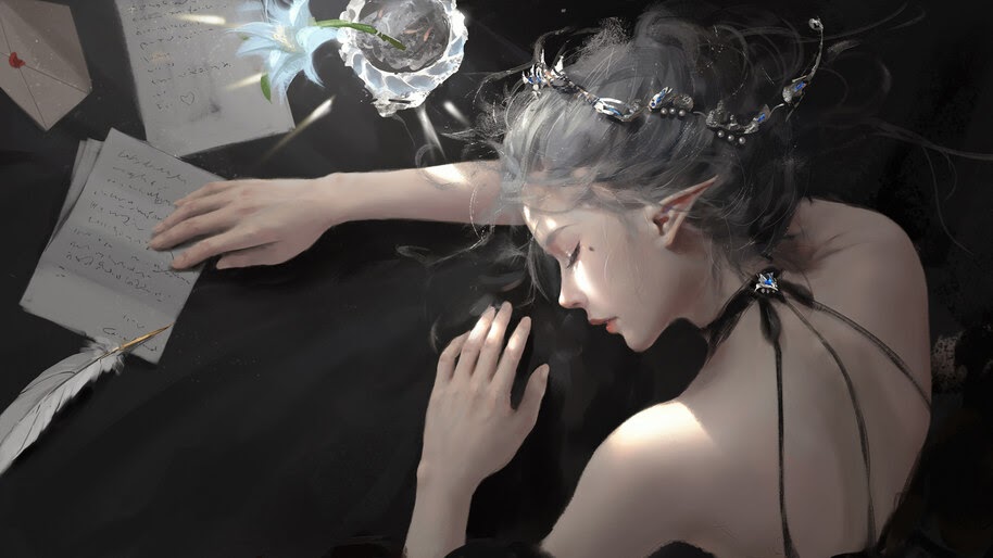 Elf, Girl, Sleeping, Fantasy, 4K, #6.761