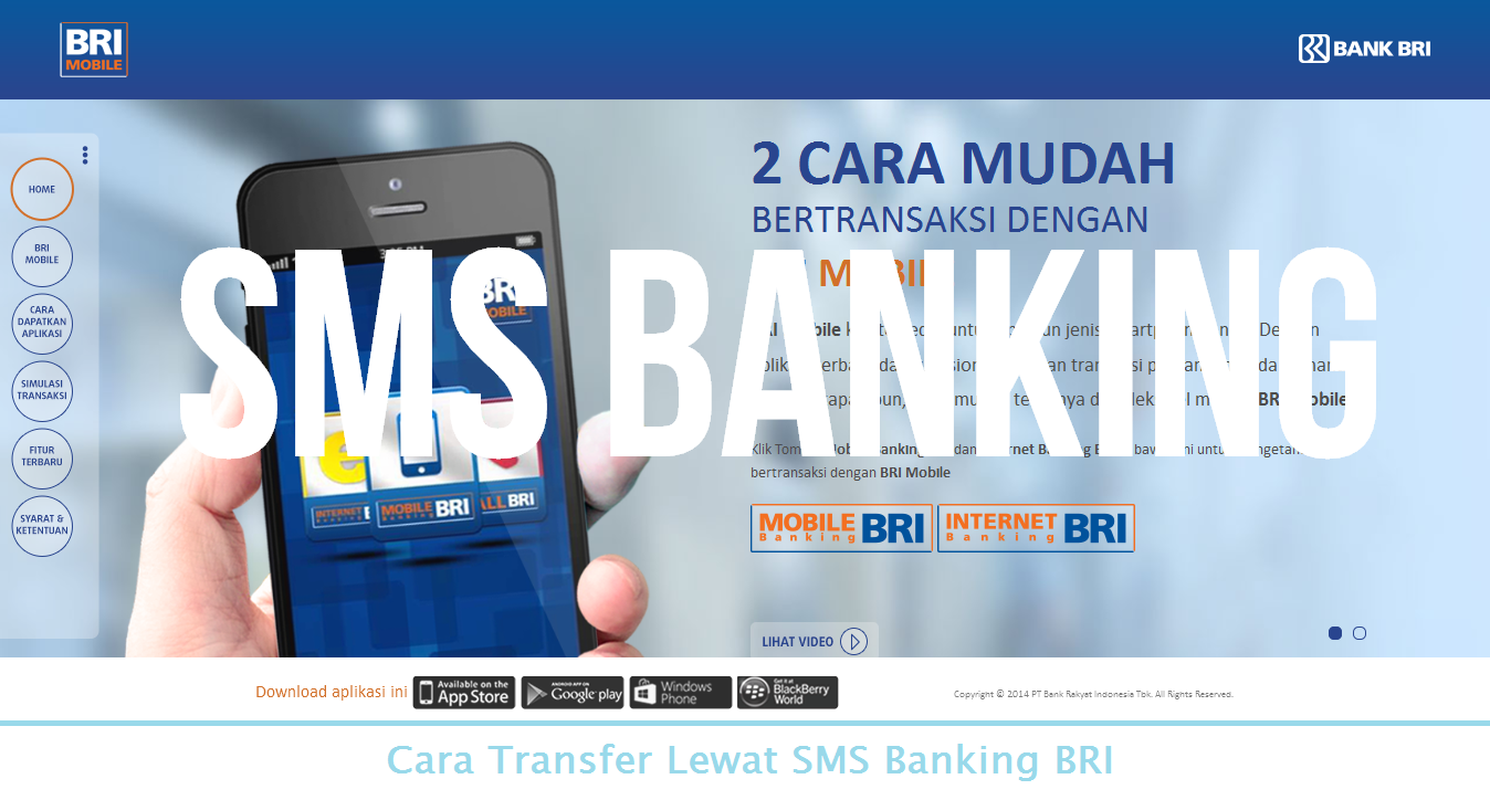 cara transfer bri sms banking