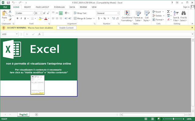 Ransomware σε μολυσμένο αρχείο Excel