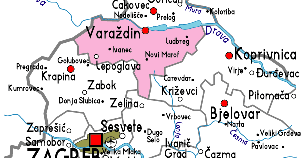 karta novog marofa Map of Varazdin Province Area | Maps of Croatia Region City  karta novog marofa